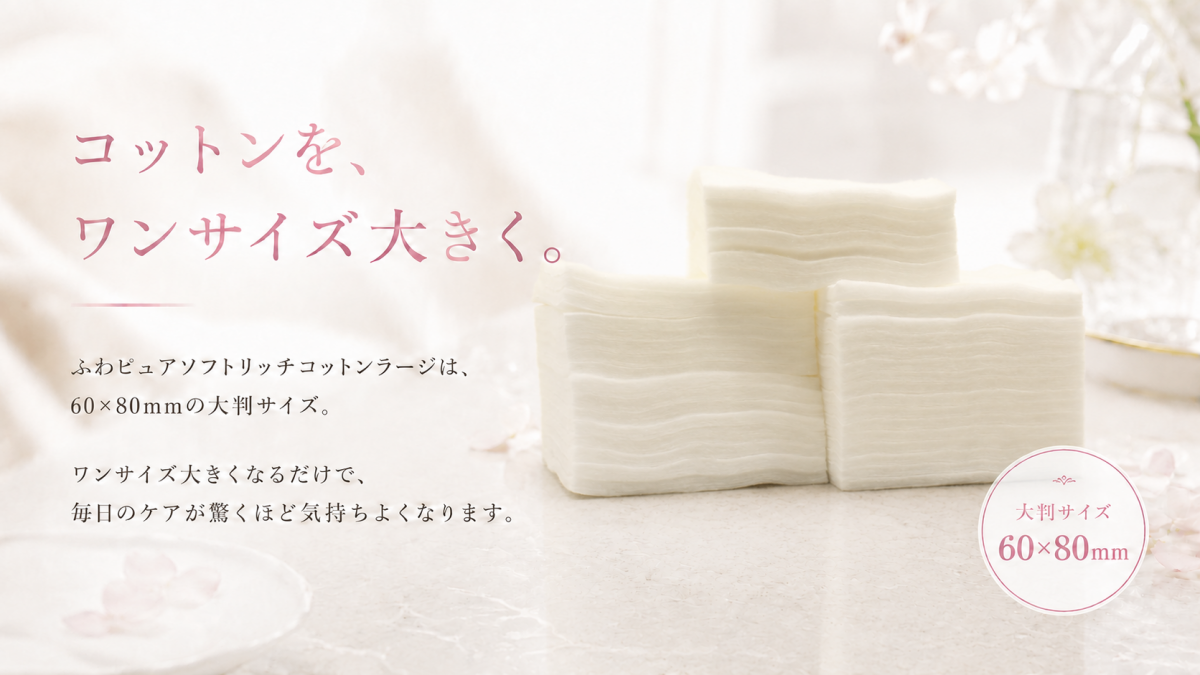 コットンをワンサイズ大きく