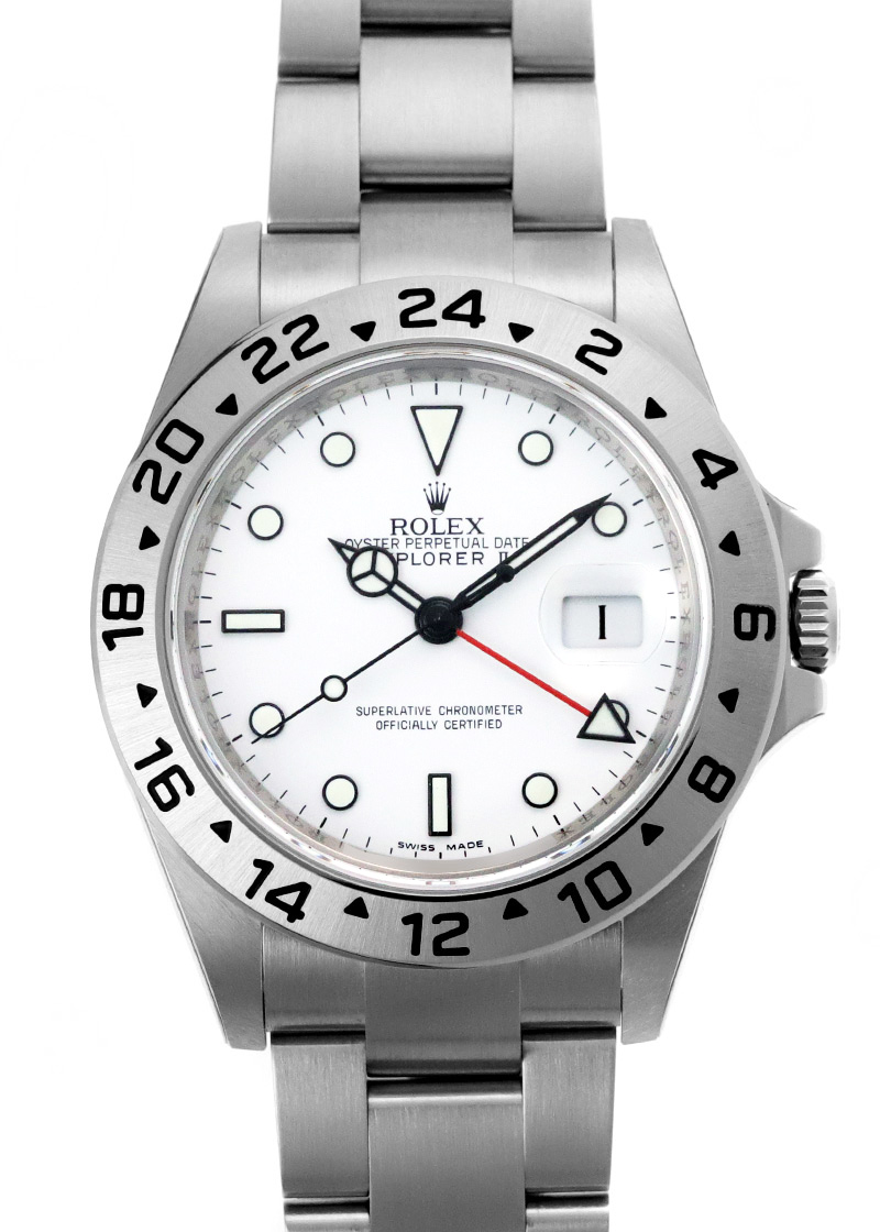 ロレックス ROLEX デイト エクスプローラーⅡ オイスターパーペチュアル 腕時計 時計 SS 16570 メンズ