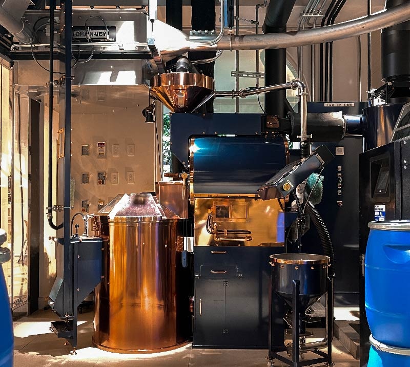 焙煎中の豆の様子