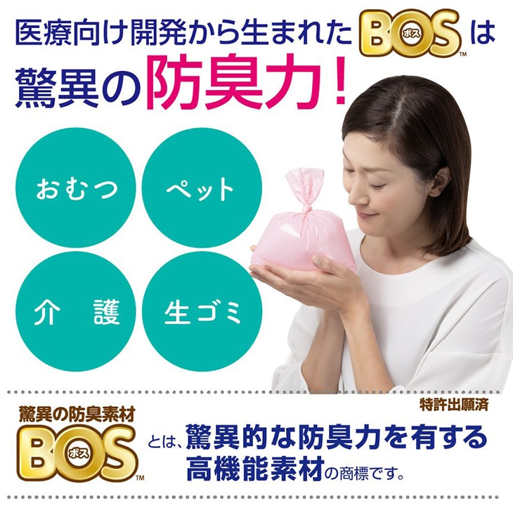 驚異の 防臭袋 BOS (ボス) うんちが臭わない袋 BOS ペット用 SSサイズ 200枚入り　6個セット-キュービックスクエア