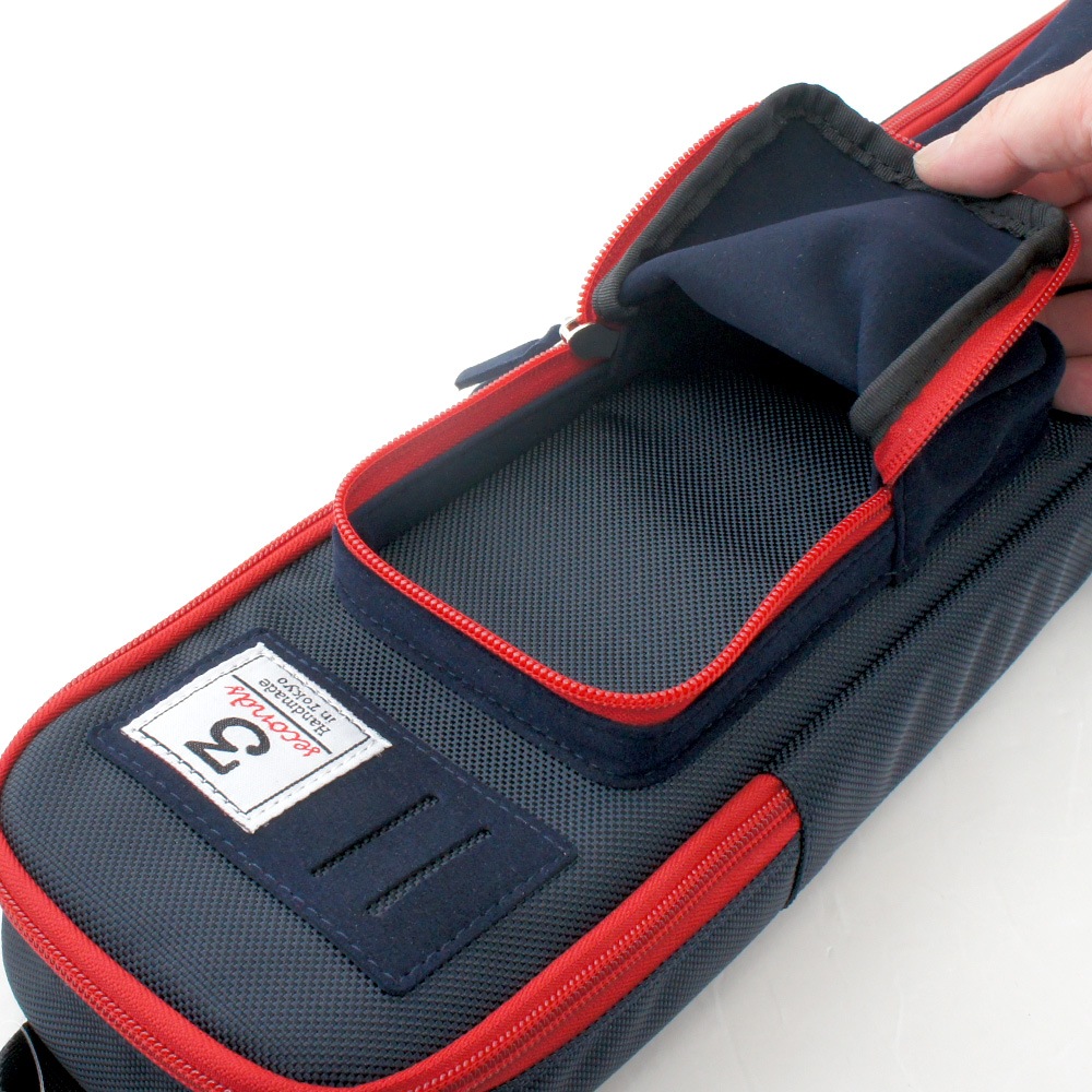 スリーセカンズ ソフトケース ネイビー/レッド 2B4S キャロム