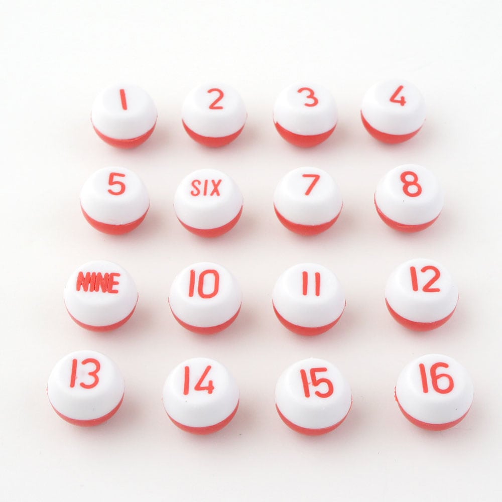 メール便可】隠し玉用ボールのみ セット 1～16 赤白 8607