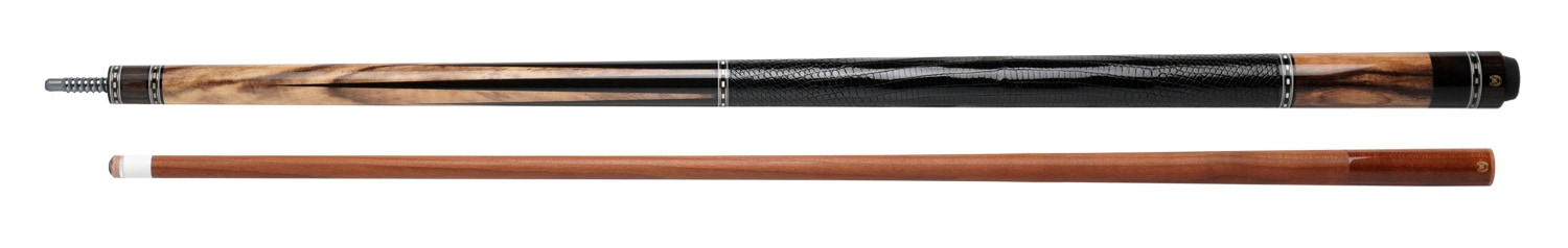 早川工房 No.438 黒柿 リザード革巻 子持6剣 Wリング BORON内蔵