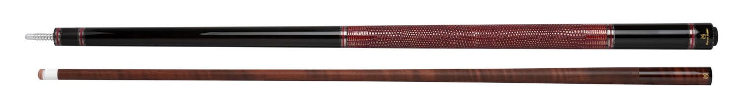 早川工房 No.494 黒檀 リザード革巻き メタルレッド Wリング BORON内蔵