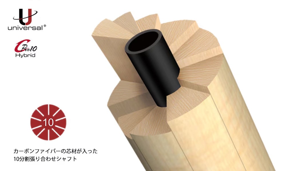 コグノセンティ専用　ユニバーサル シャフト PRO10 Hybrid shaft ユニバーサル PRO10 Hybrid シャフト 3/8-10山｜ビリヤード 通販
