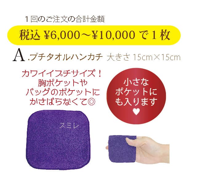 肌にやさしいグッズプレゼント プチタオル