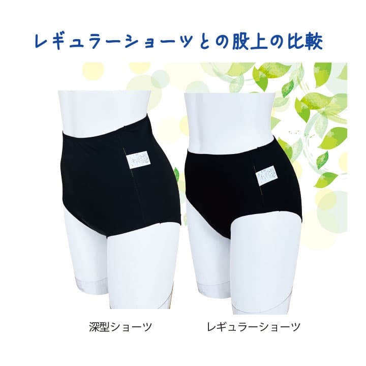 レギュラーショーツとの股上の比較