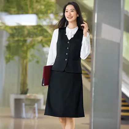 事務服 ベスト 美シルエット エンジョイ セロリー