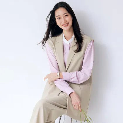 事務服 ロングベスト 店舗ユニフォーム オフィス制服 レディース