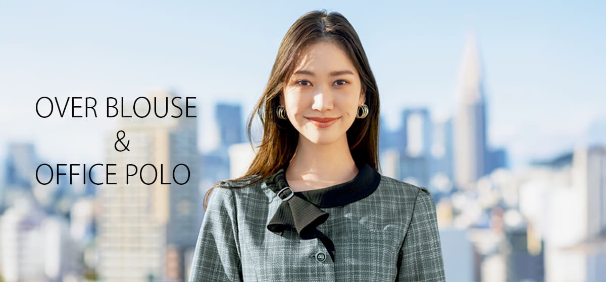 事務服 オーバーブラウス 夏服 オフィス制服 レディース ポロシャツ