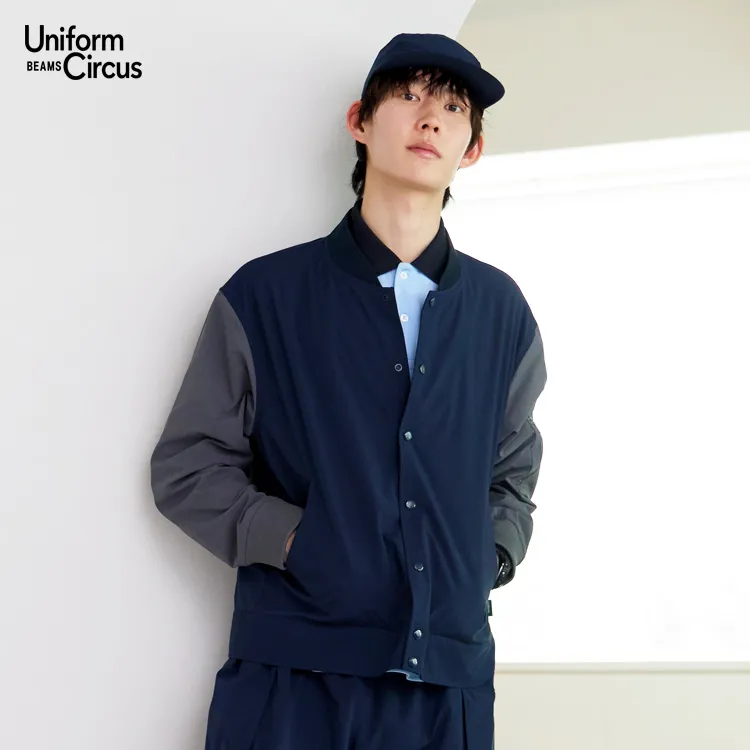 ボンマックス BKJ0702 BEAMS 介護士ジャケット 防風性とECO素材を備えたスタジャンテイストの介護制服 eユニフォーム