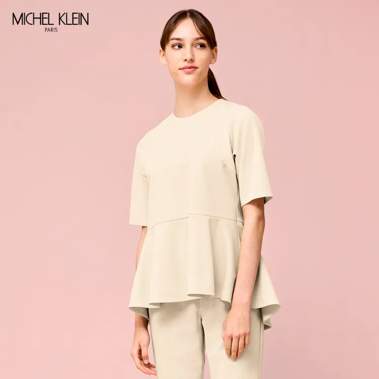 エステ制服 チュニック】「ウエスト切り替え ペプラムデザイン