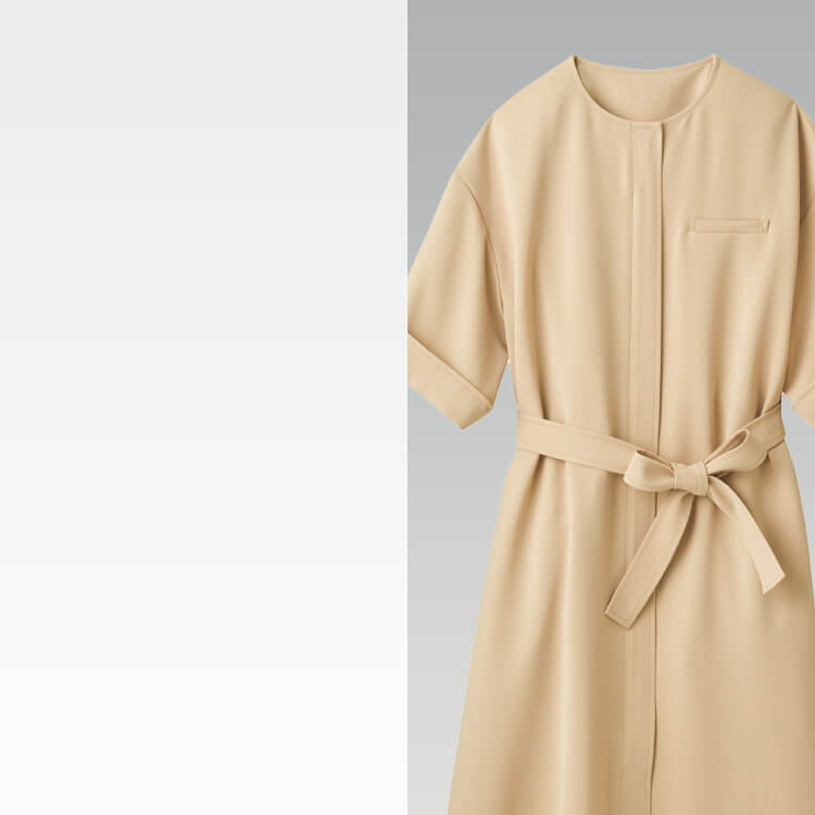 上品で清潔感のあるエステワンピース｜環境にやさしいECO素材の接客制服