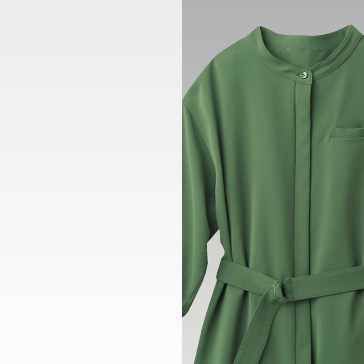 上品で快適なエステジャケット｜動きやすいECOストレッチ素材の接客ユニフォーム