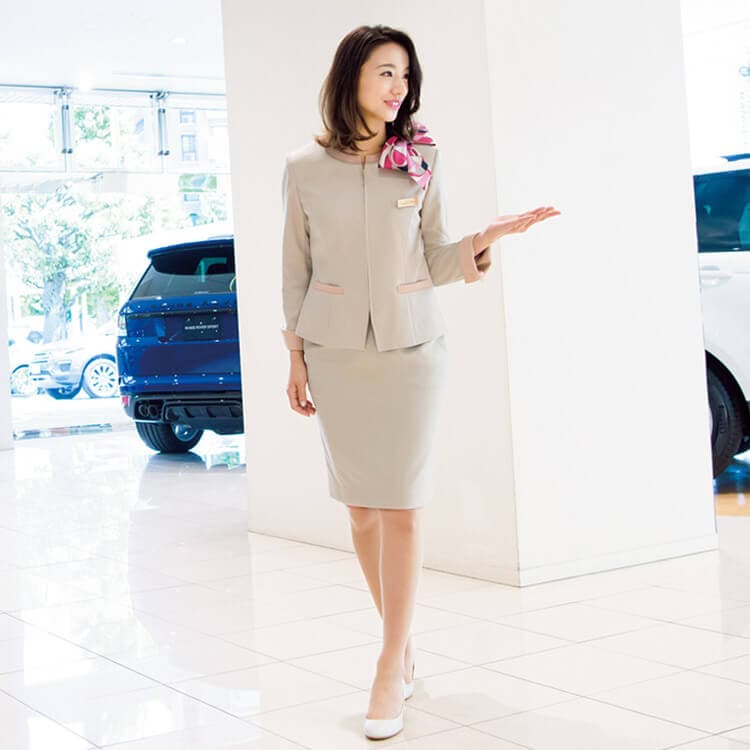 ニットスカート ツイード調 ヘリンボーン柄 ホテルフロント制服