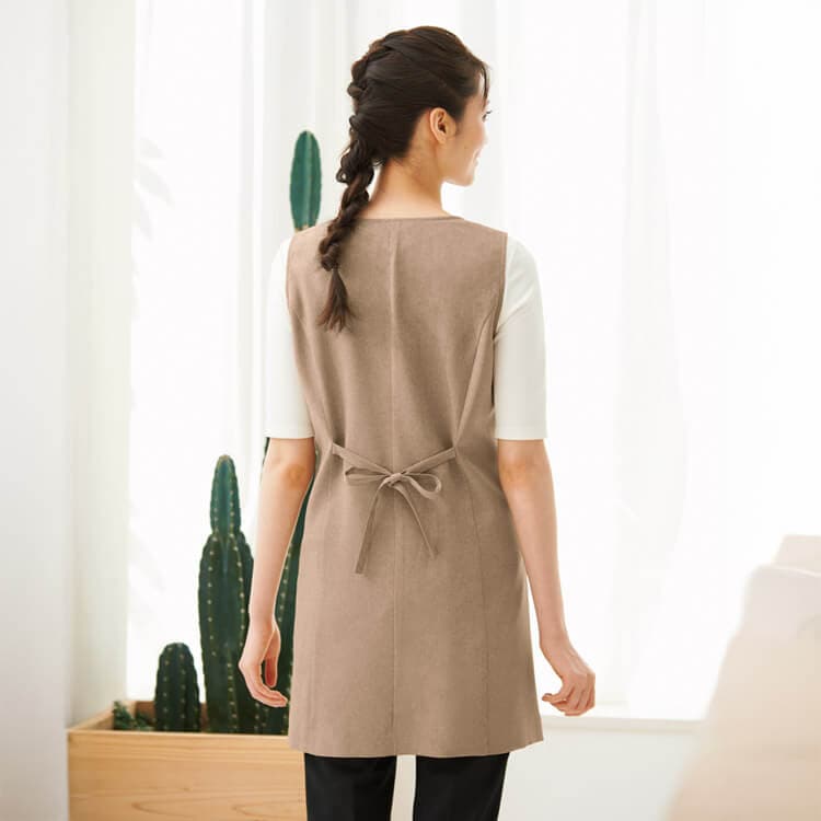 ロングベスト・ストレッチ素材・接客制服・ナチュラルデザイン・エステユニフォーム【e-UNIFORM】