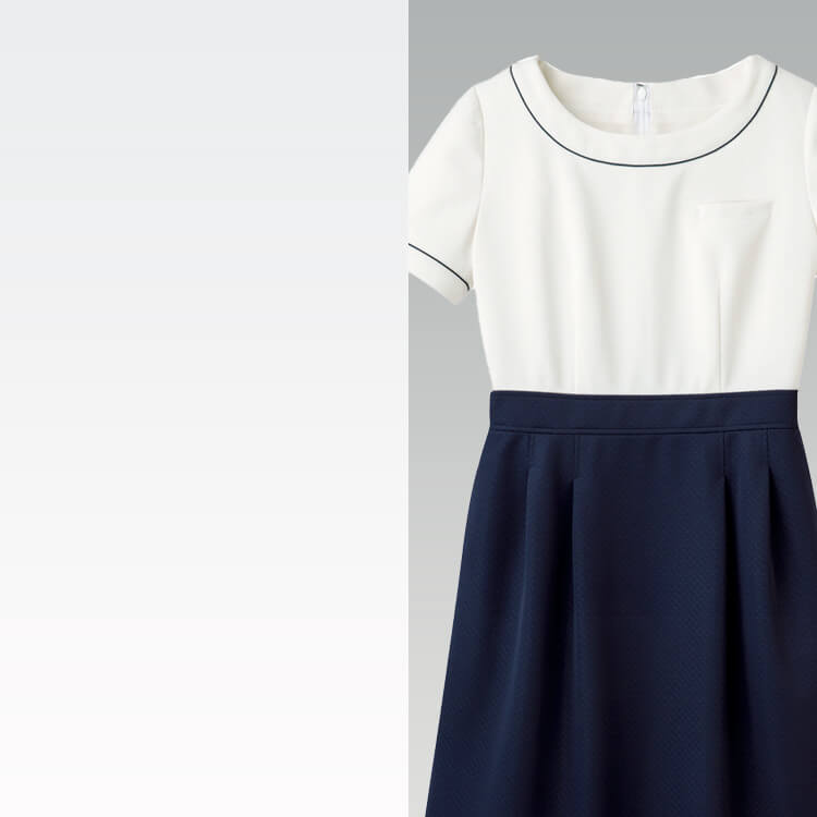 サロンワンピース 吸汗速乾 防汚加工付き エステユニフォーム