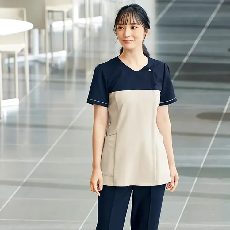 エステサロン制服 スクラブ白衣 42051 メイン画像 アンジョア 制服試着サンプル貸出