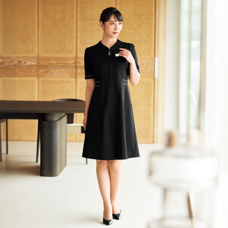 エステ制服ワンピース・上品で美シルエットな最新モデル