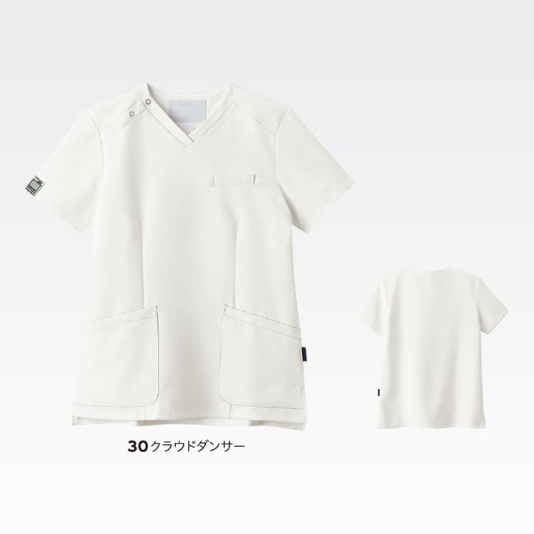 パントーンスクラブ 7117SC ホワイト系。清潔感のあるマットな白がおしゃれな最新医療用ウェア。歯科衛生士やデンタルクリニックでも採用される上品で人気のレディース白衣