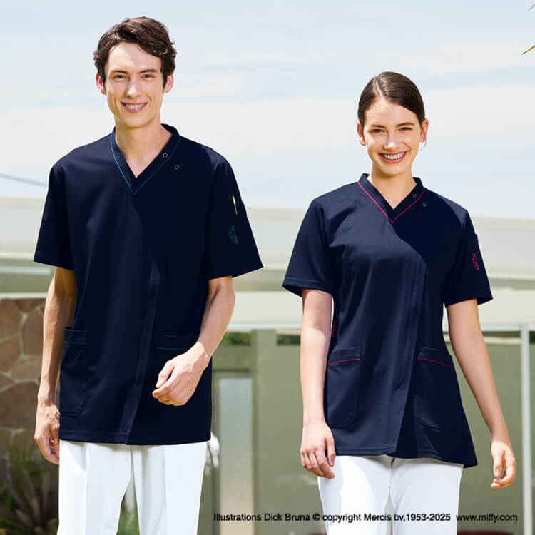 スクラブミッフィー 医療用ユニフォーム 看護 miffy ナースウェア キャラクタープリント