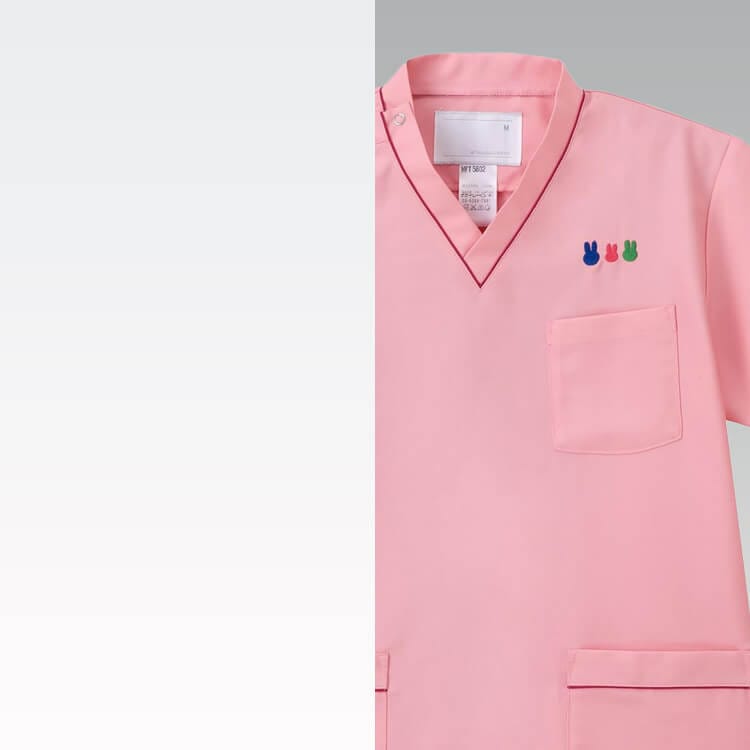 ナガイレーベン・医療スクラブミッフィー・男女兼用・制菌・吸汗速乾・キャラクター白衣・miffy【e-UNIFORM】