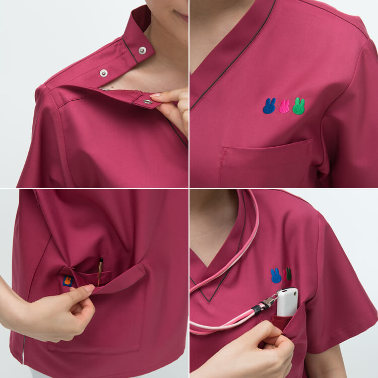 ナガイレーベン MFT-5802 男女兼用 スクラブ 医療 看護 保育士ユニフォーム 制菌 防汚 工業洗濯