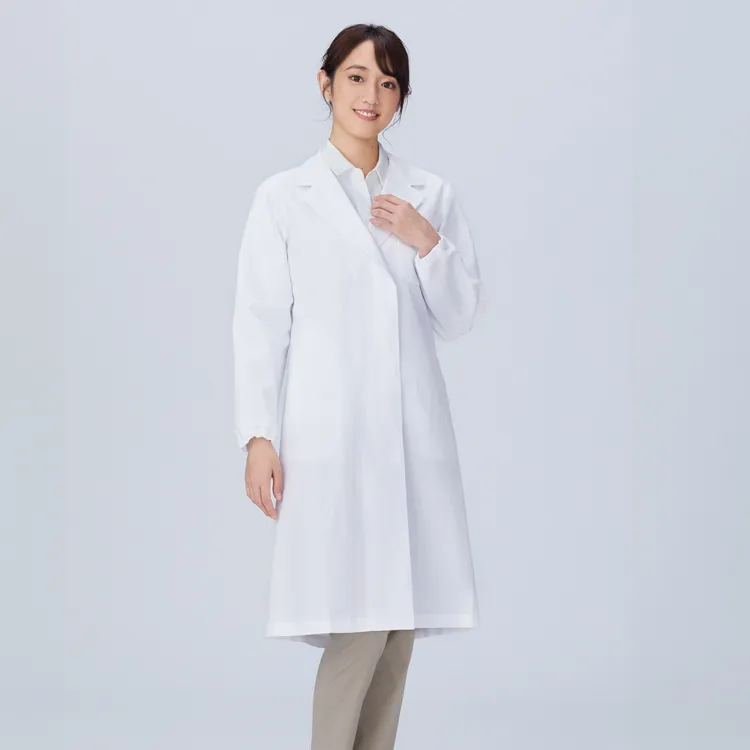 カゼン 120-20 レディース用 白衣コート ドクターコート シングル型 薬剤師白衣 法人割引