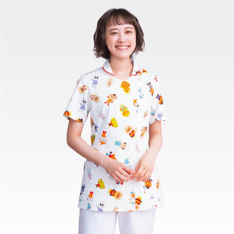医療白衣・アンパンマン・レディース・スクラブ・小児科・かわいい・看護ユニフォーム・保育士