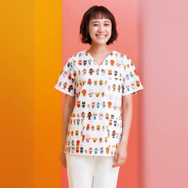 医療スクラブ・白衣・アンパンマン・かわいいキャラクター・人気・小児科ユニフォーム
