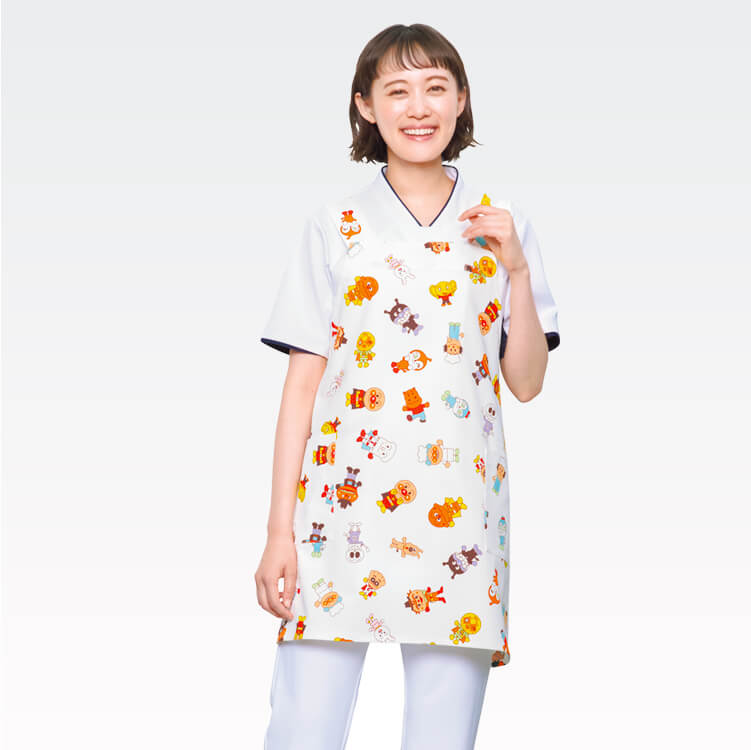 医療エプロン・アンパンマン・小児科・看護・かわいい・男女兼用・病院ユニフォーム・アニメキャラクター