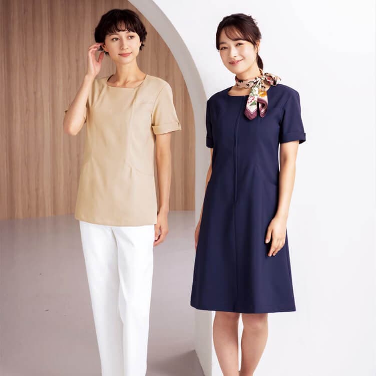 エステサロン受付制服ワンピース