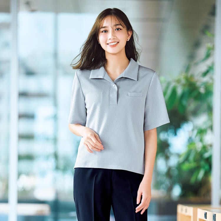 事務服 オーバーブラウス半袖｜上品な夏用制服・ショップ店員や受付に