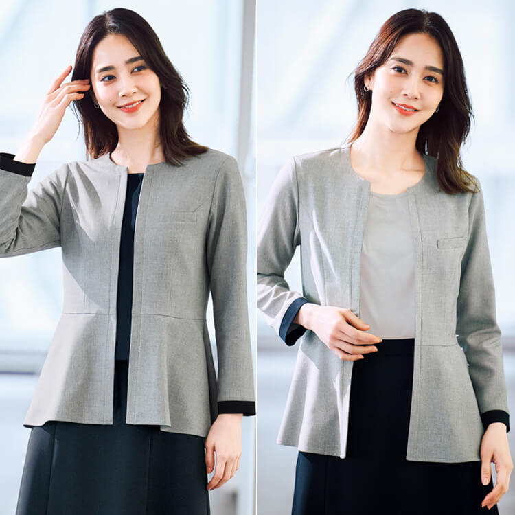 事務服 BCJ0127 ソフトジャケット オフィス 受付 制服 おしゃれ ストレッチ素材