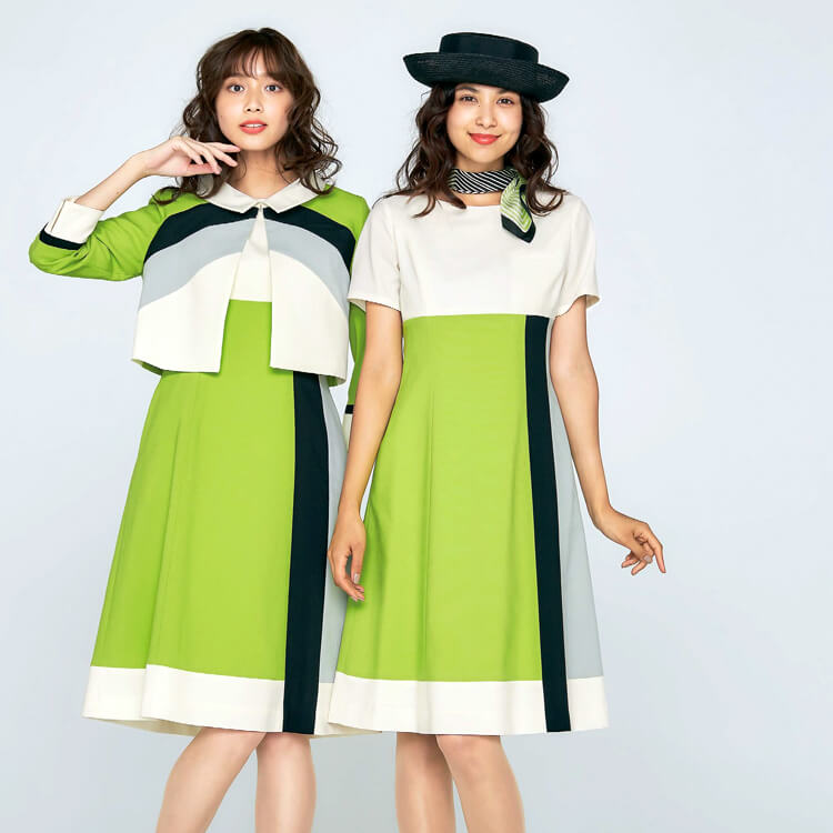 企業受付制服ワンピース夏用