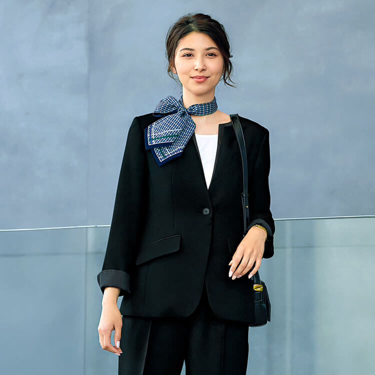 事務服ジャケット AR4020・オフィス制服・オフィスジャケット・セットアップ・受付制服ジャケット・ショールームスタッフ