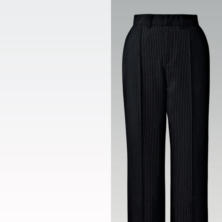 AR5898｜事務服パンツ・ストライプ・ストレート・レディース・オフィス制服・受付・ホテル制服・上品・すっきり見える