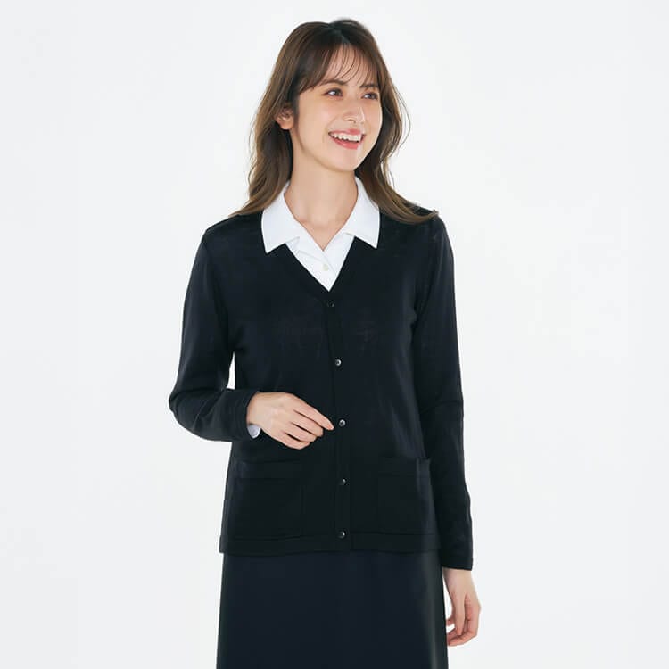 オフィス制服カーディガン・薄手・事務服・防寒着・寒さ対策