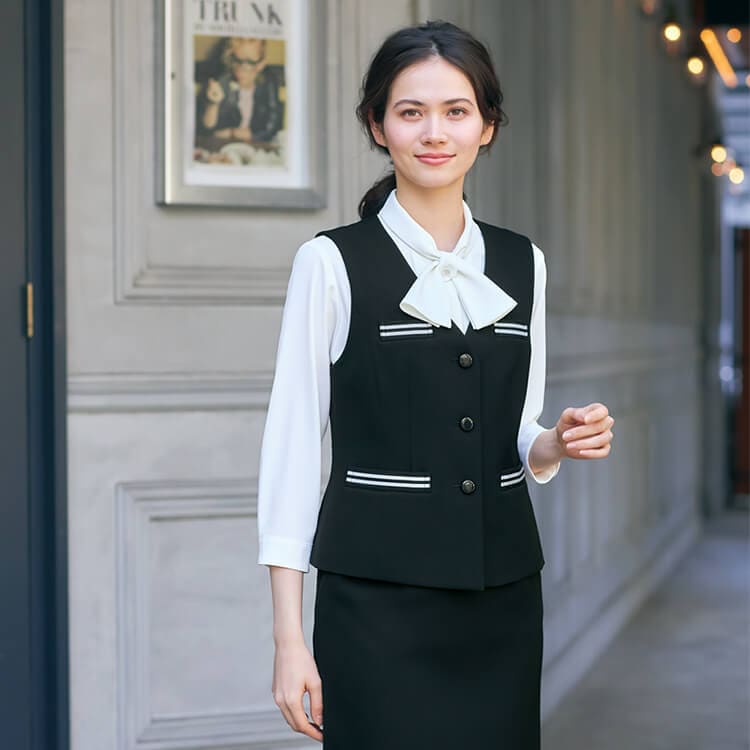 リボンブラウス事務服