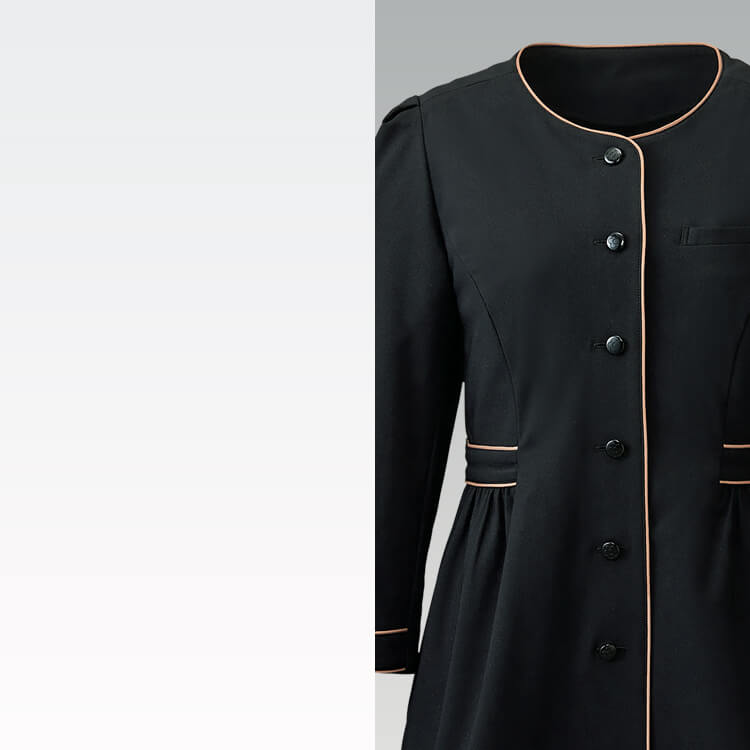 ボンマックス BCV1108・接客チュニック・事務服チュニック・パイピングデザイン・人気・オフィスユニフォーム・ストレッチ