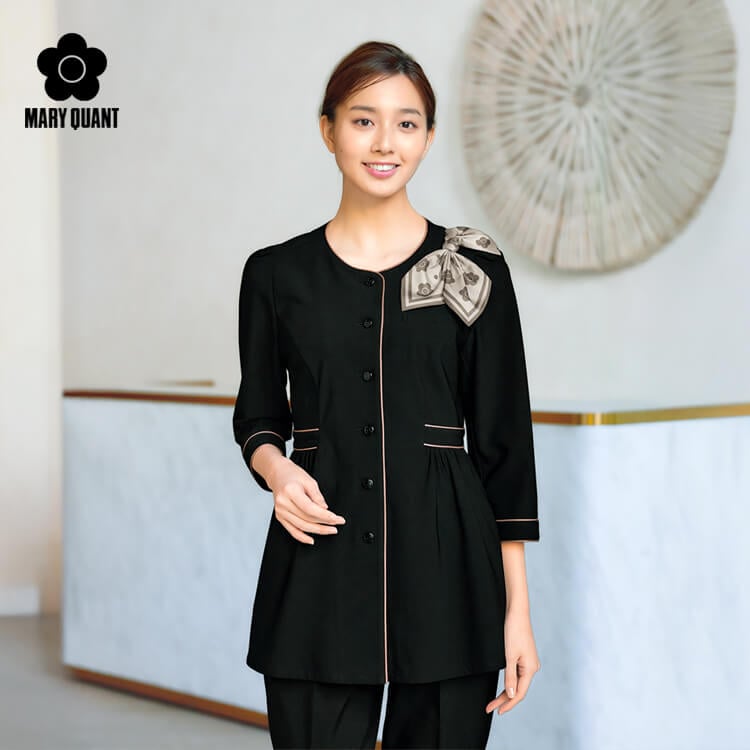 事務服チュニック・オフィス制服・マリークワント・オフィス制服・ストレッチ・上品デザイン