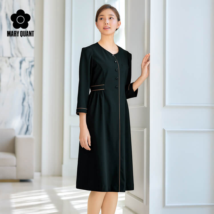 チクマ M57051・事務服ワンピース・ハイストレッチ素材・企業受付ユニフォーム・ホテルフロント
