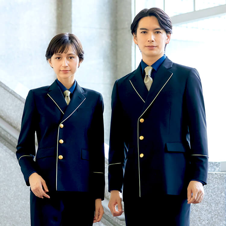 スタイリッシュなホテル制服ジャケット｜ベルスタッフ・フロント対応