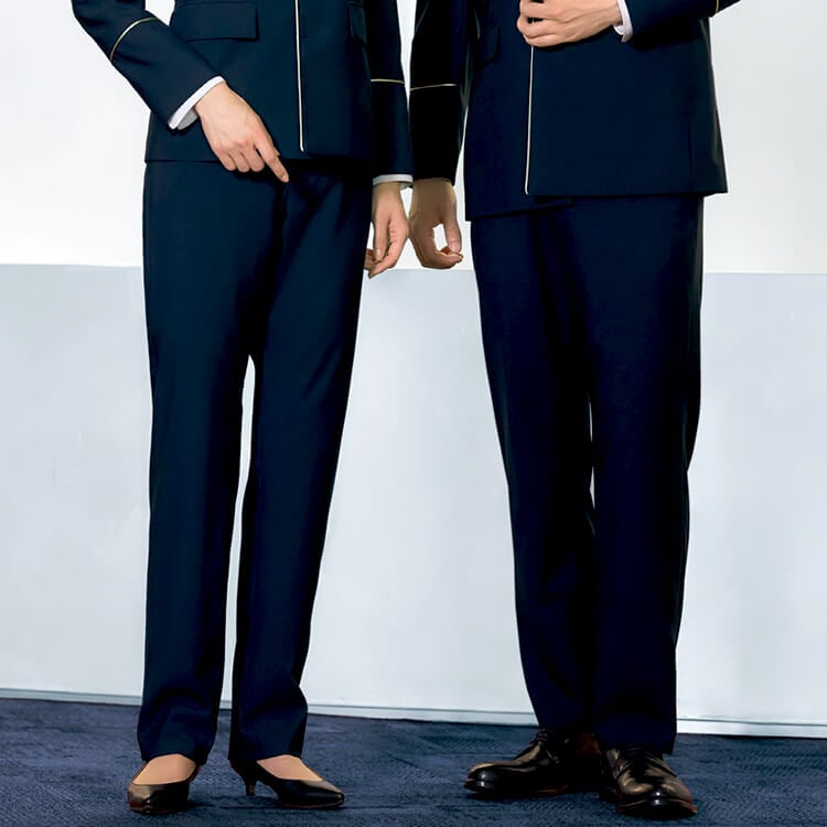 ホテル制服パンツ｜ストレッチ性と美しいラインの男女兼用ユニフォーム