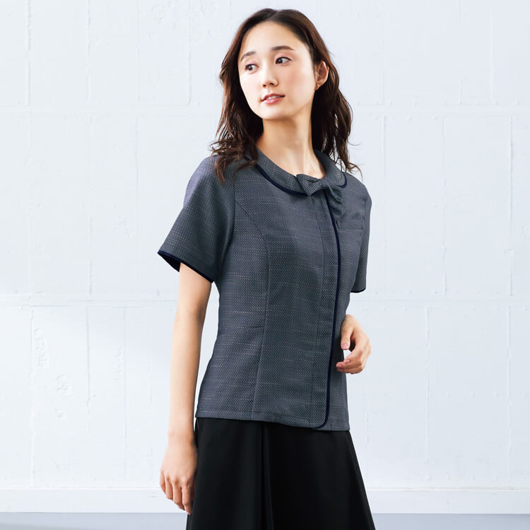 オフィス制服 半袖オーバーブラウス