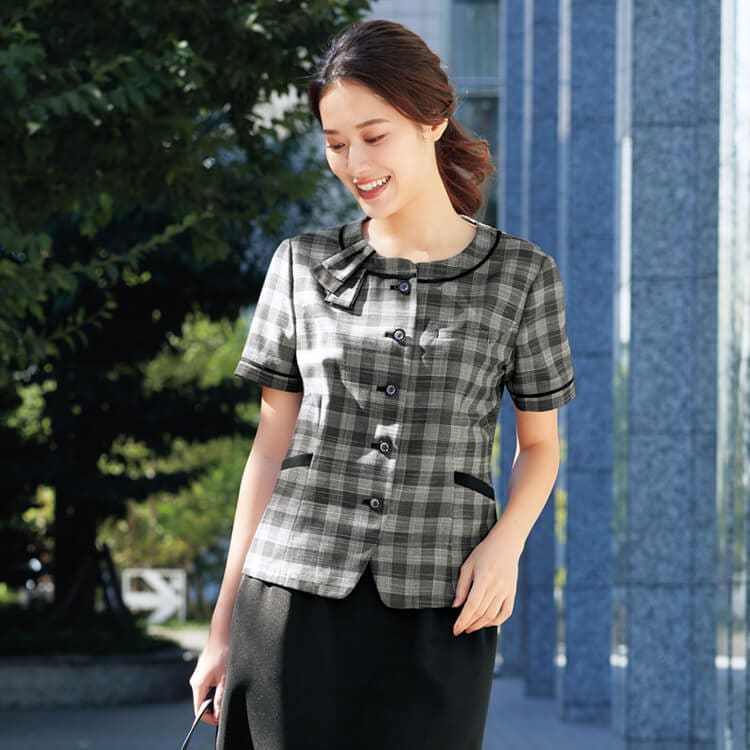 事務制服 オーバーブラウス半袖