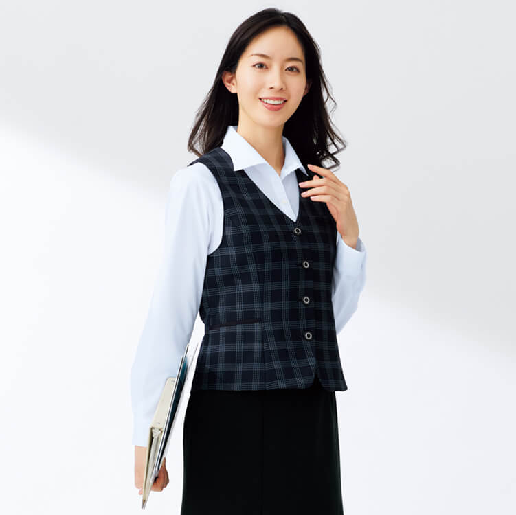 事務服ベスト チェック