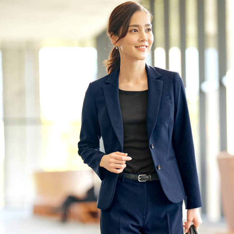 事務服ジャケット レディース オフィス制服 軽量2WAYストレッチ オールシーズン対応 630010