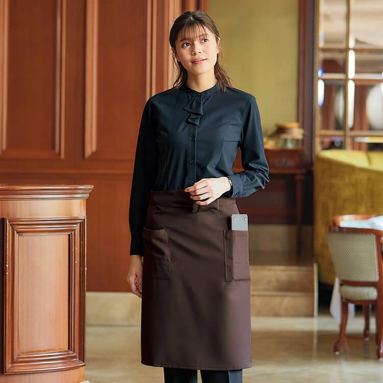 オフィス制服フリルブラウス