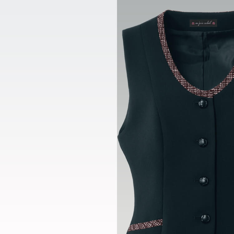 事務服ベスト オフィス制服 アンジョア ストレッチ素材 オールシーズン 11415-2